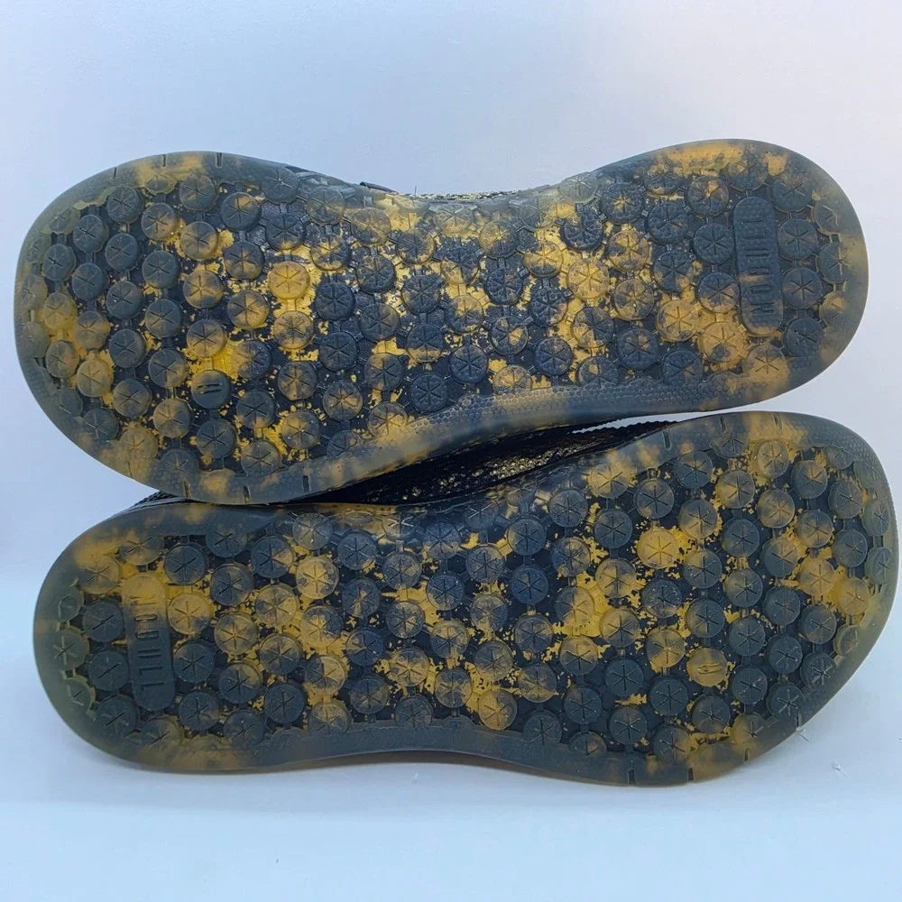 NOBULL Trainer Gold Splatter Black Training Shoes Mens 5 Womens 6.5